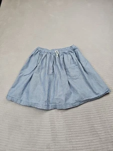 Falda Hanna Andersson Niñas 160 EE. UU. 14/16 Azul Rayas Hasta la Rodilla - Imagen 1 de 7