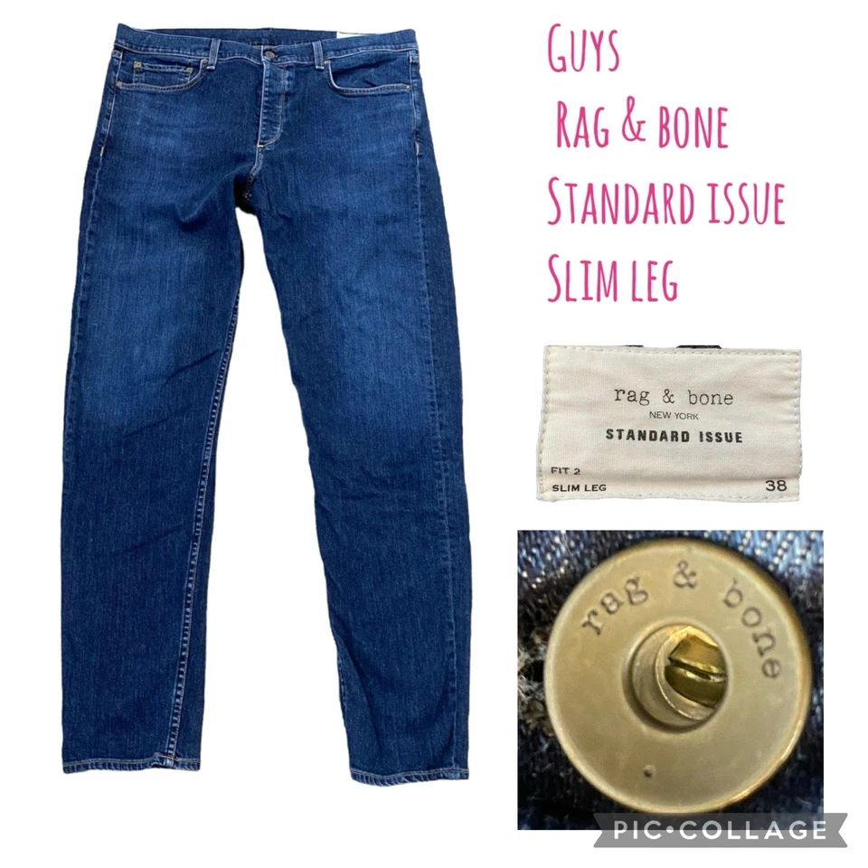 Men’s Rag & Bone Denim Jeans Standard Issue Slim Leg  Button Fly 38 X 32.5 - Image 1 of 4