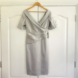 Vestido Ispirato Talla 10 Nuevo con Etiquetas Plata Perla Madre de la Novia Novio Boda Invitado - Imagen 1 de 8