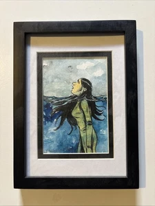 Pintura Acuarela Pequeña Original Matt Kindt - Departamento H Enmarcado - Imagen 1 de 1