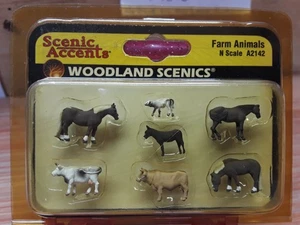 Woodland Scenics N Scale Farm Animals 7 Figures Item #A2142 New in Package - Picture 1 of 3