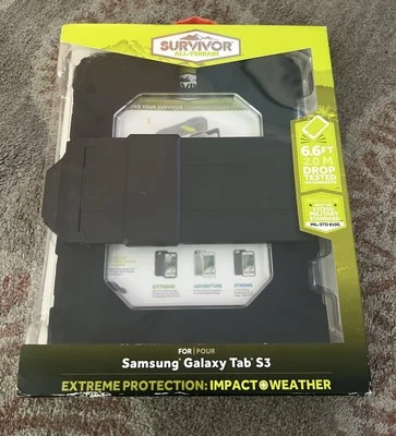 GRIFFIN SURVIVOR ALL TERRAIN CASE COVER FOR SAMSUNG Galaxy Tab S3 - BLACK - Image 1 of 3