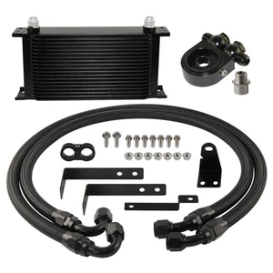 19 Row Bolt On Oil Cooler Kit For Honda S2000 F20C F22C AP1 AP2 2000-2009 Black - Picture 1 of 10