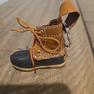 LL Bean Outfitter Mini 3" Entenstiefel braun Schlüsselanhänger Ring Leder - Bild 1 von 4