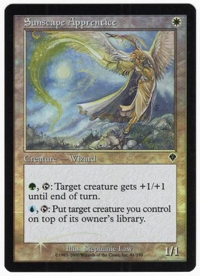 Sunscape Apprentice 2000 Invasion SHIFTED FOIL MISPRINT White Creature MTG NM A2 - Image 1 of 2