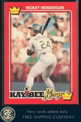 Rickey Henderson 1990 Topps Kay-Bee Kings of Baseball #15 Oakland Athletics - Image 1 of 2