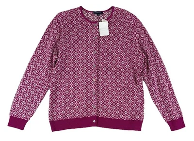 Cárdigan nórdico Lands End Fair Isle para mujer XL Cottagecore Coqueta rosa nuevo de Lote Antiguo Foto 1 de 4