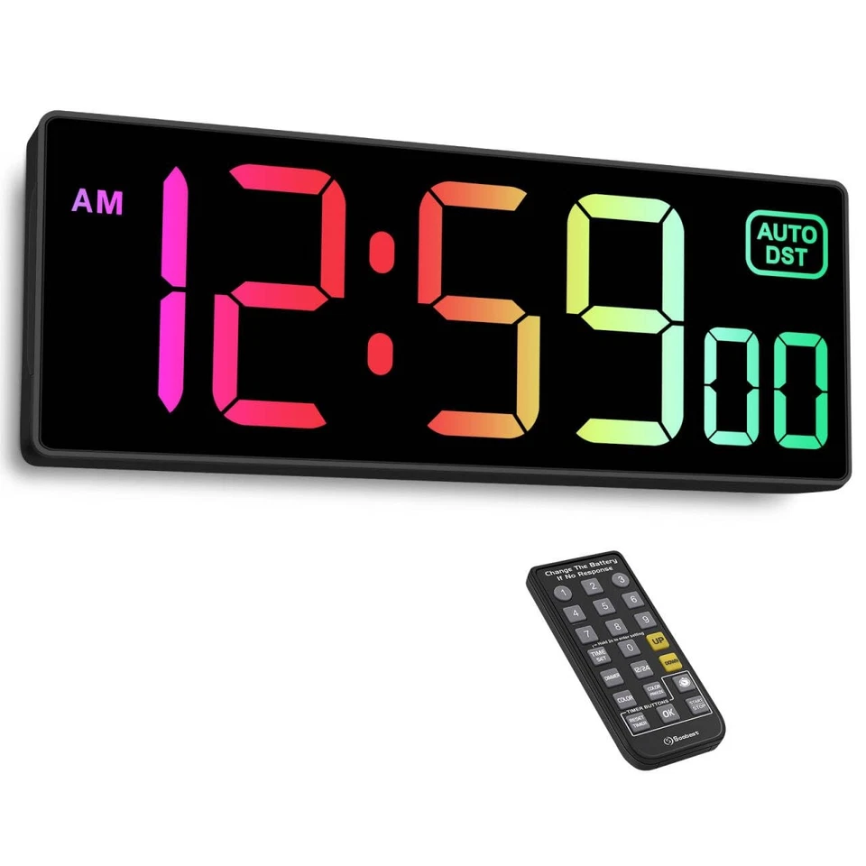 Digital Wall Clock with Remote Countdown Electrical Timer Seconds for Gym Liv... - Image 1 of 4