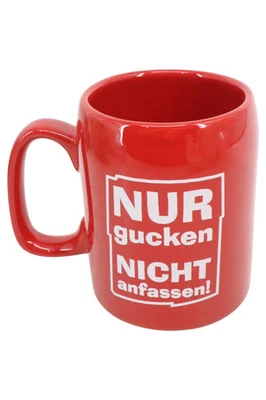 WAECHTERSBACH Mug Rouge 'NUR gucken' Céramique Humour - Photo 1/2