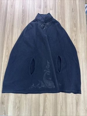 Lauren Ralph Lauren Edward Fash Black Wool Cape Size 1X Cloak 409$ MSRP - Image 1 of 4