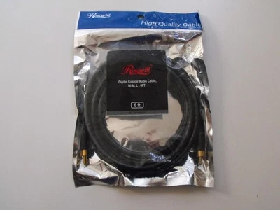 Cable de audio coaxial digital ROSEWILL RCW-H9007 macho a macho (M-M) 6 pies negro NUEVO Foto 1 de 4