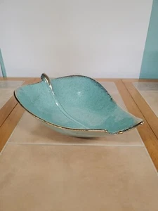 California Cal Style Pottery Leaf Serving Bowls Turquoise 2231 - Picture 1 of 21