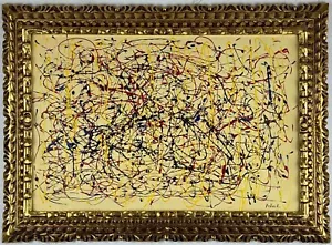 Jackson Pollock (Handmade) Oil On Canvas Painting Signed and Stamped - Picture 1 of 6