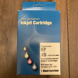 Non-OEM Replace For HP 15 Black Ink Deskjet 3820c 3820, 950 Inkjet Cartridge - Zdjęcie 1 z 5