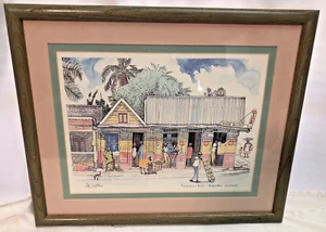 JILL WALKER "MARTINDALE'S ROAD BRIDGETOWN BARBADOS" COLOR PRINT - Picture 1 of 8