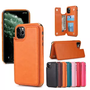 Magnetic Leather Wallet Case Card Slot Flip Cover for iPhone 11 Pro Max/Xs/Xr/8+ - Picture 1 of 73