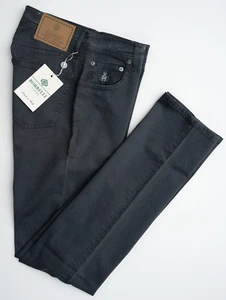 NWT LUIGI BORRELLI Luxury Faded Black Cotton Denim Collection Jeans 30 (EU 46) - Picture 1 of 7