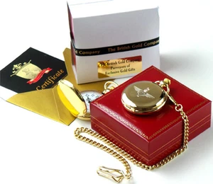 Parachute Regiment Gold Pocket Watch Paras Paratrooper British Army Gift Case - Picture 1 of 5