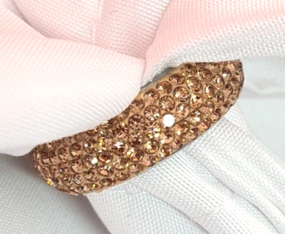 Edelstahl Ring mit Champagnerfarbenden Strass Steinen Gr 17 bis 20 - Bild 1 von 4