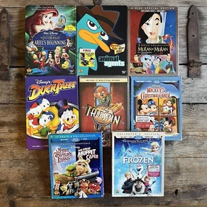 Disney DVD & Blu Ray Lot Of 8 - Frozen The Muppets Phineas & Ferb Mulan Mickey - Picture 1 of 9
