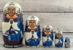 Colorado Avalanche Ice Hockey Sport Doll 7.08" Hand Painted Ukrainian Nesting - Picture 1 of 10