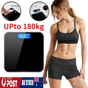 Digital Bathroom Scales 180KG Body Weight Weighing Scale LCD Electronic Clear AU - Picture 1 of 12