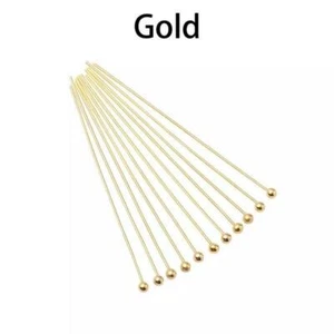 Gold Ball Head Pins 200pcs - 16-50mm - Jewellery Headpins Gauge 25 - Picture 1 of 1