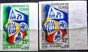 Africa 1968 imperf Chad MNH Full Issue Margin 2 Stamps Set - Picture 1 of 4