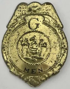 Vintage G Men Child's Prize Toy Tin Badge Made Japan - Picture 1 of 10