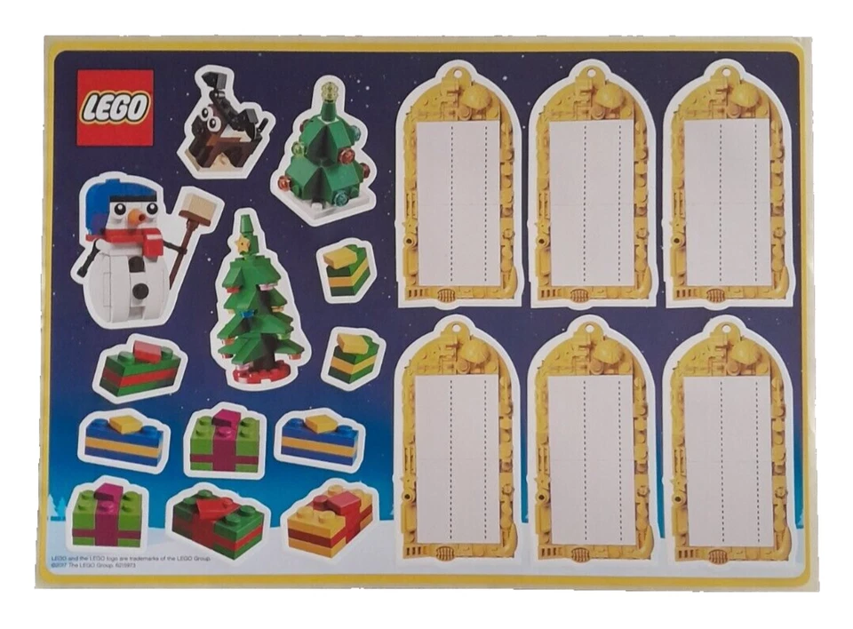 OFFICIAL LEGO CHRISTMAS STICKER SHEET BRAND NEW - Image 1 of 1