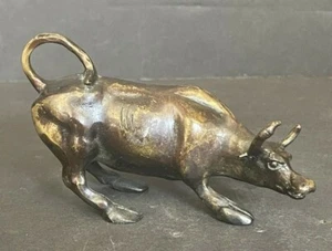 Bronze Bull Sculpture 3" H - Picture 1 of 5