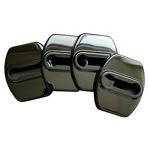 4pcs Polished Black Stainless Door Latch Striker Cover Fits 16-22 Optima K5 - Picture 1 of 4