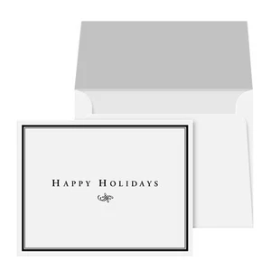 Happy Holidays White Greeting Note Cards & Envelopes - 25 per Pack - Picture 1 of 5