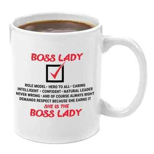 Gift for Work Coffee Mug Boss Lady 12 oz White Ceramic Wife Boss Friend  - Picture 1 of 8