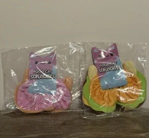 Aphmau Meemeows Food Cat Scrunchies Cheeseburger cat and donut cat Set Of 2 NEW - Picture 1 of 2