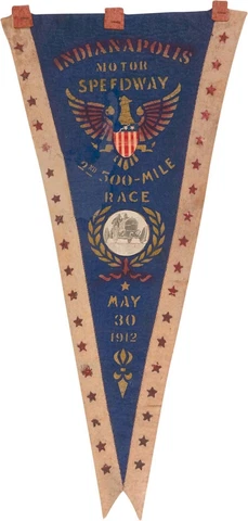 Extremely Rare 1912 Indy 500 Pennant  Indianapolis 500 Pennant Auto Race Cover