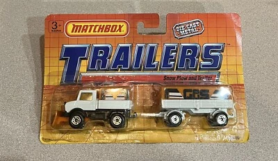 🏁 Matchbox Vintage 1991 Trailers Snow Plow and Trailer White w/Orange 1/64 🏁 - Image 1 of 2