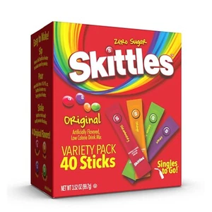 Skittles Singles To Go Variety Pack | Zero Sugar Water Enhancer Drink Mix - Picture 1 of 3