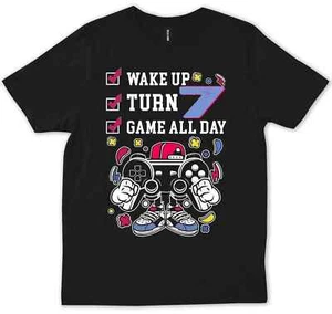 Level 7 7th Birthday Gamer Boy Video Game 7 Year Old Retro Funny Gift T-Shirt - Picture 1 of 4