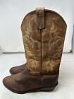 Justin Boots Stampede Huck Brown Leather Cowboy Western Boots Men Size 10 D
