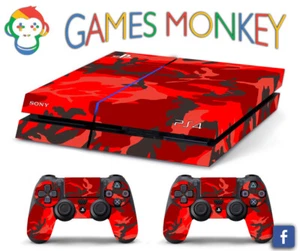 Skin Peau compatible pour PS4 OLD - Camouflage rouge feu - Imagen 1 de 1