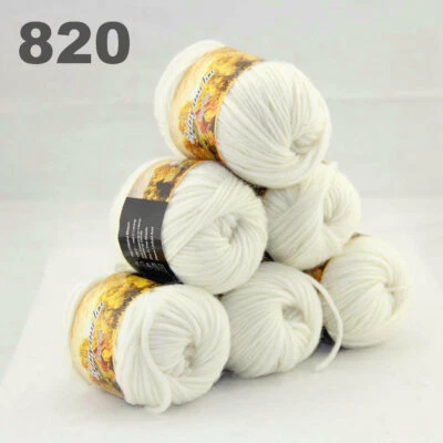 SALE 6BallsX50gr Warm Colorful Rugs Knitting Wool Blankets Crocheted Yarn 20 - Image 1 of 4