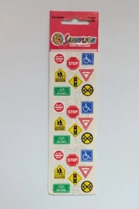 Vintage SandyLion Kromekote Street Road Signs Sealed Stickers - Picture 1 of 2