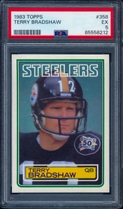1983 Topps #358 Terry Bradshaw Pittsburg Steelers PSA EX 5 qualità - Foto 1 di 2
