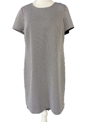 Vestido para mujer Calvin Klein talla 14 funda negro blanco estampado geométrico manga corta Foto 1 de 4