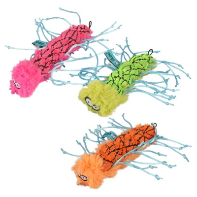 Coockoo Katzenspielzeug Ruby 17x4x4cm, bunt, mit Katzengras & 24 Beine