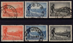 1934 Australia Centenary Of The Settlement Of Vic Perf 10 1/2 & 11 1/2 Sets Used - Picture 1 of 1