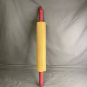 Spilla a rullo in legno faccia da pagliaccio bambino plastica manici rossi - Foto 1 di 5