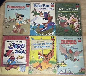 Lot of 6 Vintage Walt Disney Wonderful World of Reading Hardcover Books 1970's - Picture 1 of 12