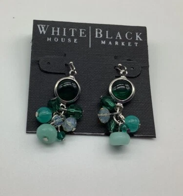 Pendientes colgantes Casa Blanca Mercado Negro Verde/Cristal Foto 1 de 4